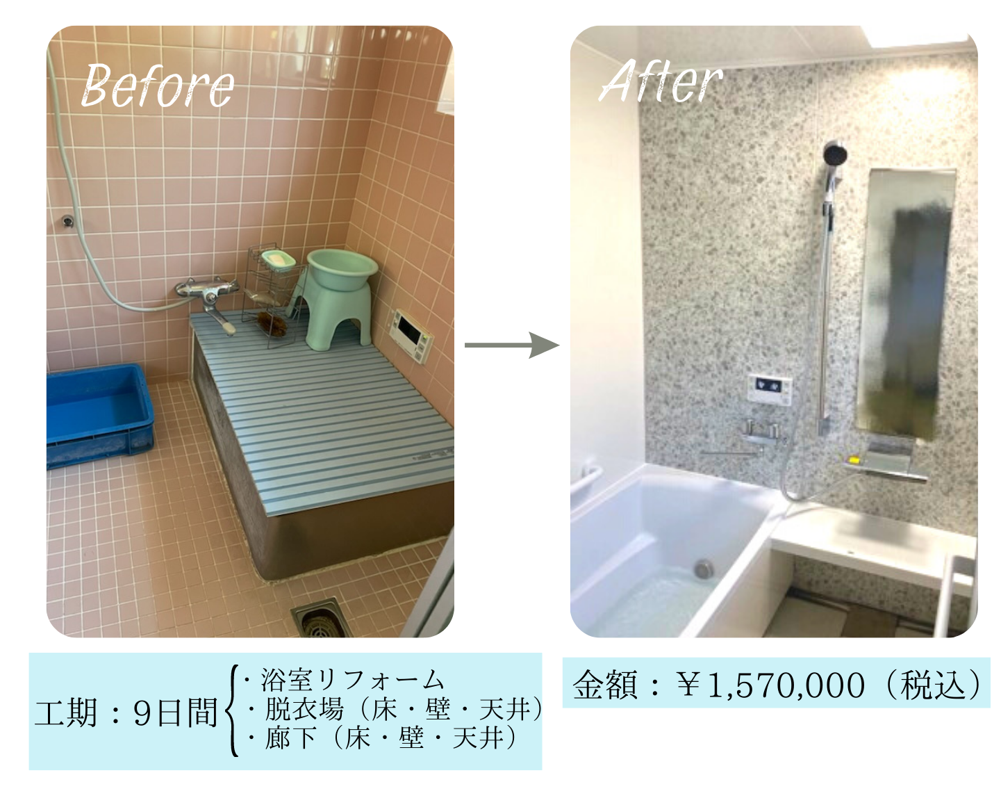 鳴門市　Ｋ様邸　ぴったりサイズ浴室リフォーム