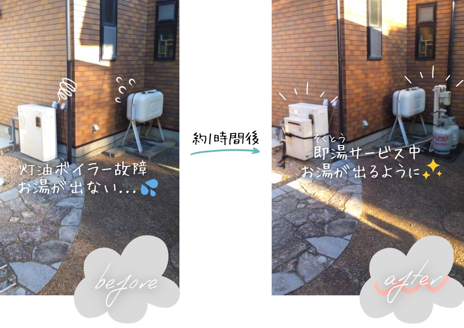 困った！お湯が出ない！ ～灯油ボイラーの故障なら～ 板野郡 M様邸 即湯サービス 鳴門ガス