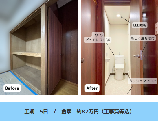 押し入れがトイレに変身！快適トイレルームへリフォーム🚽
